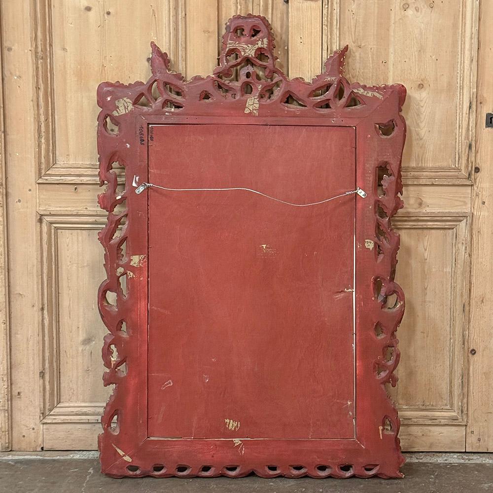 Antique Italian Baroque Carved Giltwood Wall Mirror For Sale 13