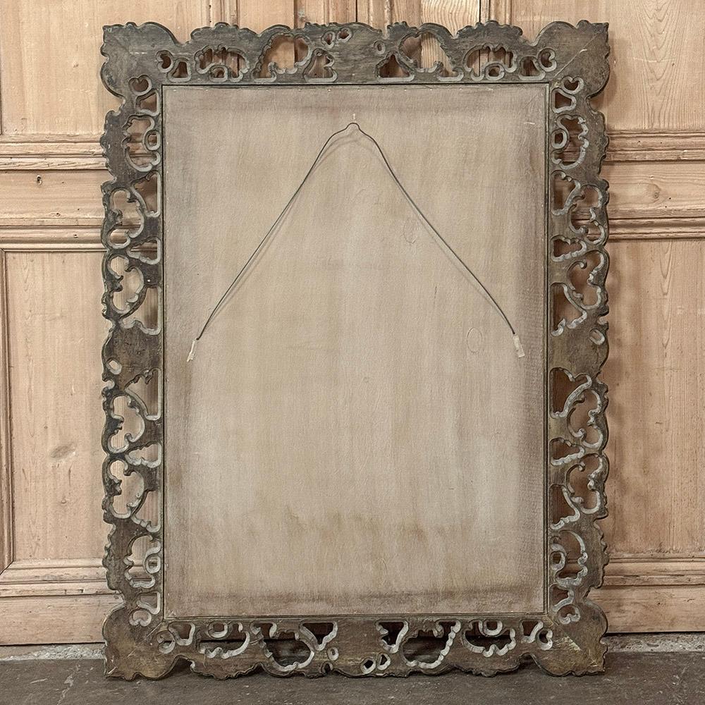 Antique Italian Baroque Carved Giltwood Wall Mirror For Sale 12