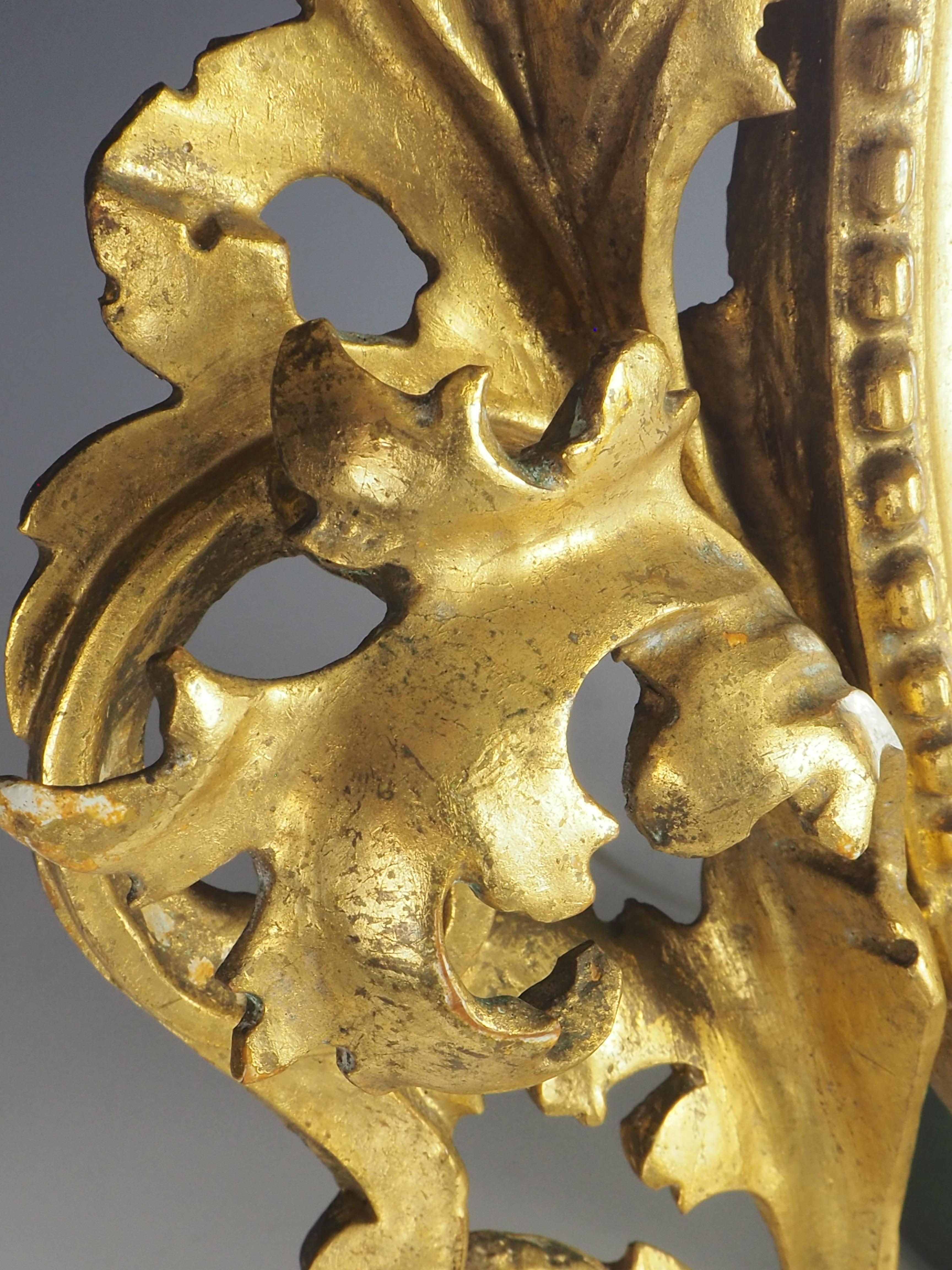 Antike italienische Barock geschnitzt Giltwood Wandspiegel im Angebot 14