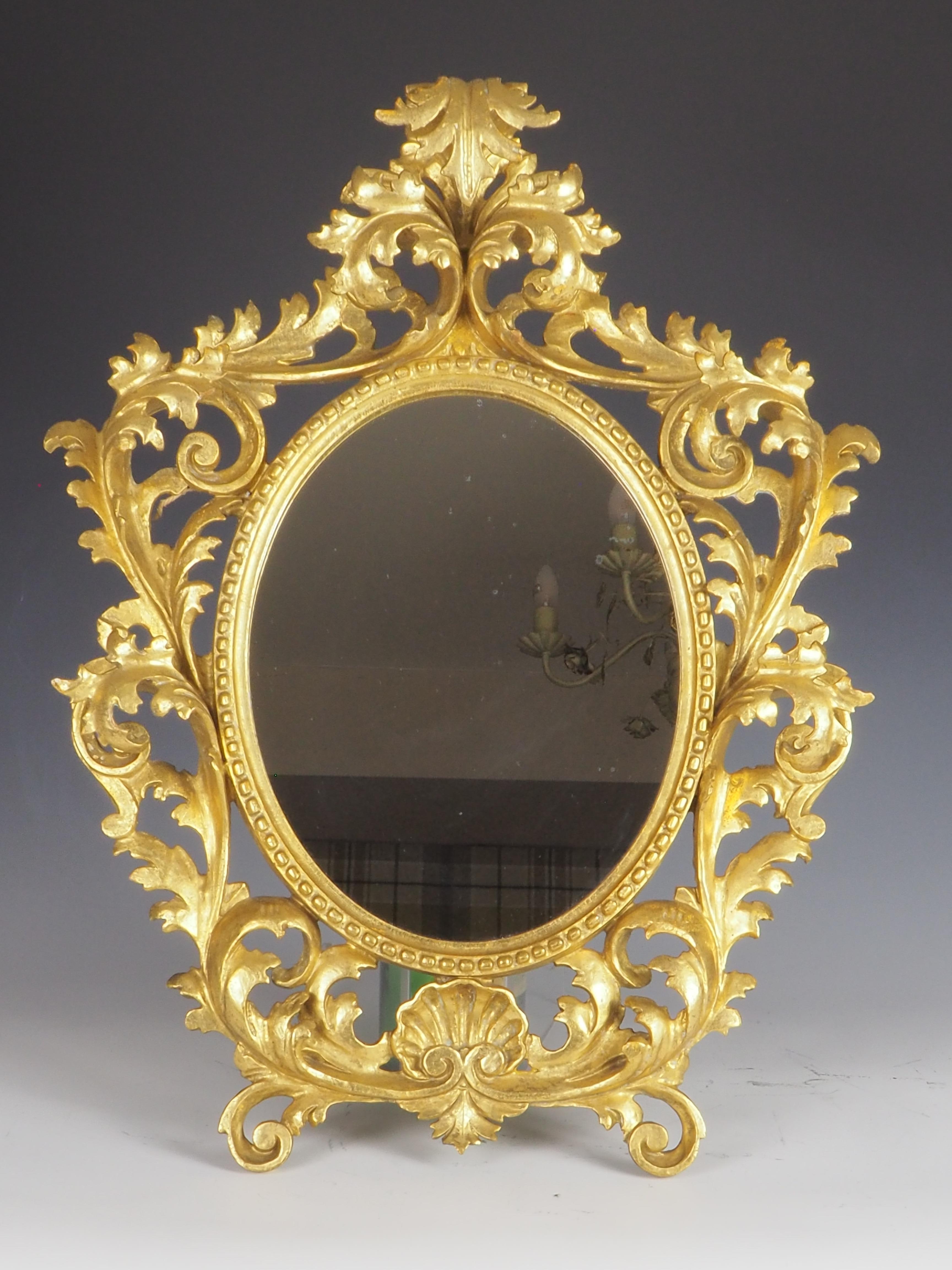 Antike italienische Barock geschnitzt Giltwood Wandspiegel im Angebot 1