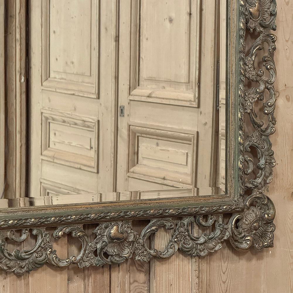 Antique Italian Baroque Carved Giltwood Wall Mirror For Sale 2