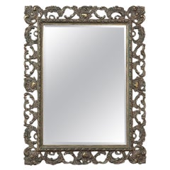 Antique Mirror da parete in legno dorato intagliato barocco italiano