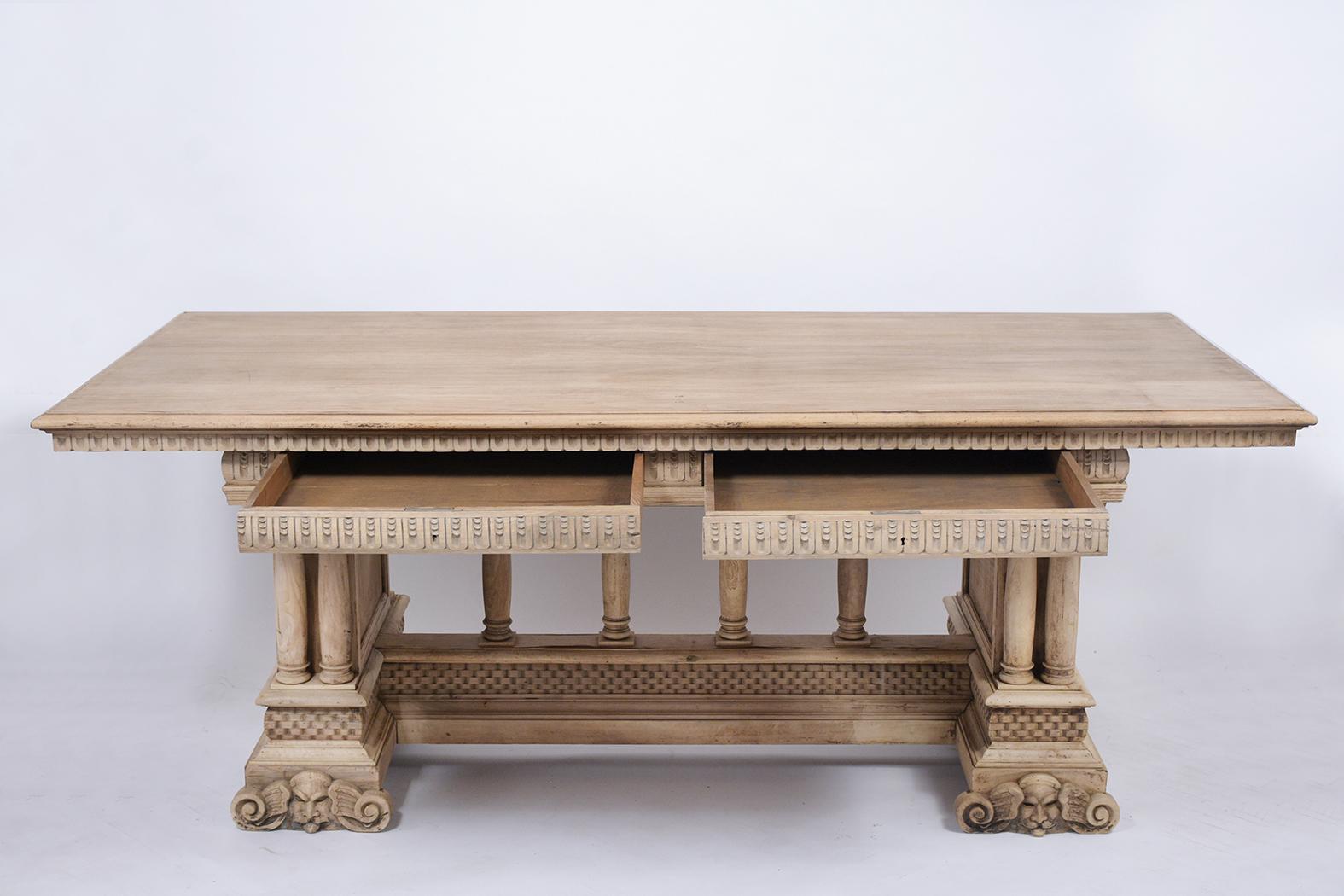 Bleached Antique Italian Baroque Dining Table
