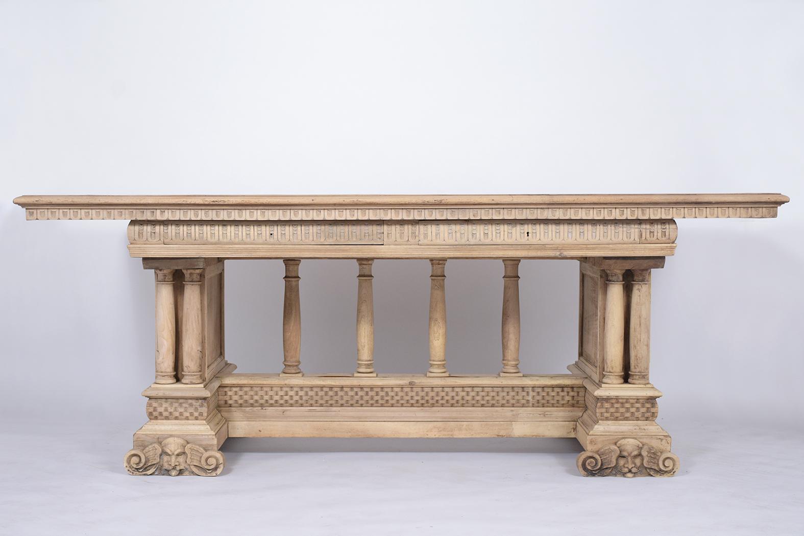 Wood Antique Italian Baroque Dining Table