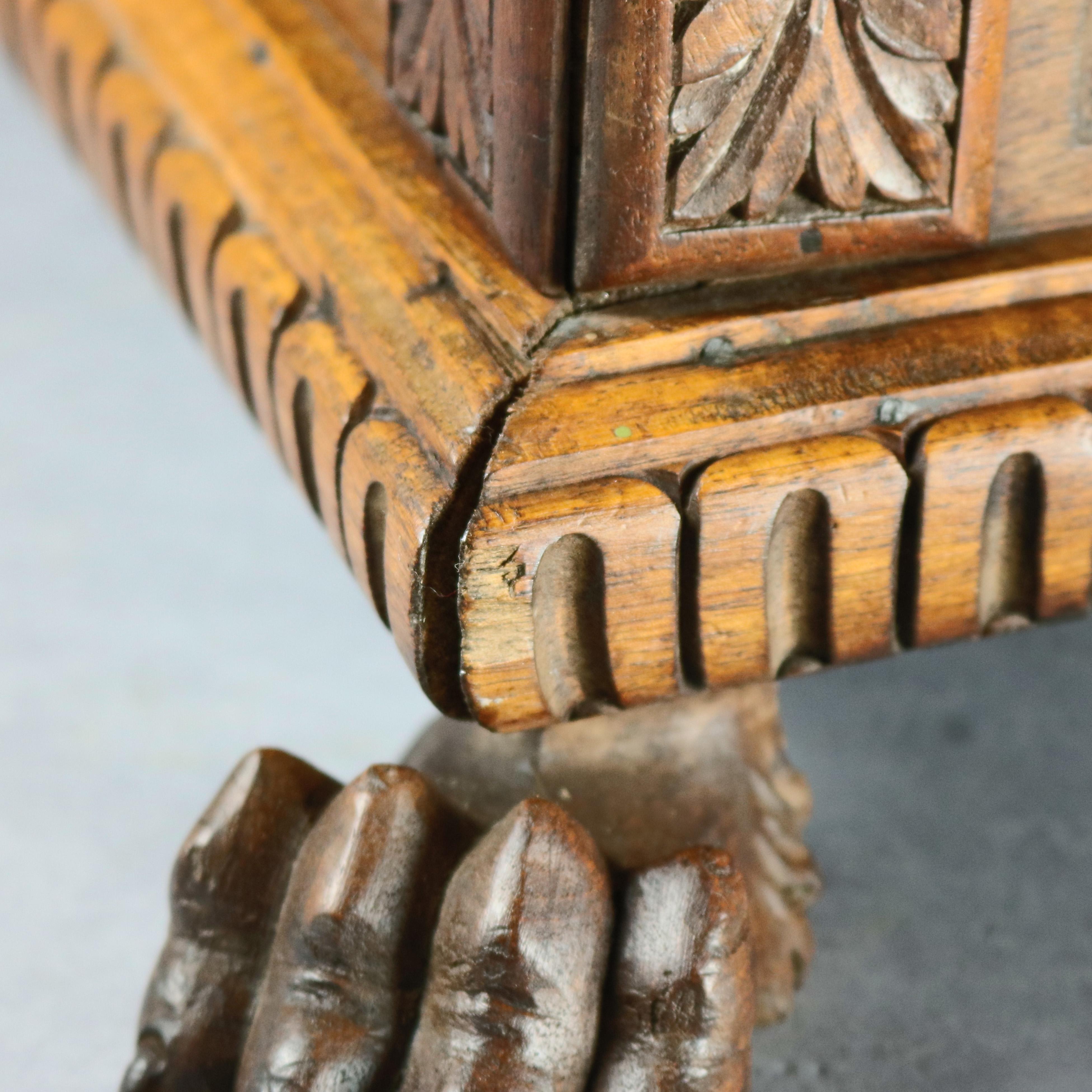 Italian Baroque Figural Carved Walnut LA CITTA DI NAPOLI Bible Box, circa 1890 9