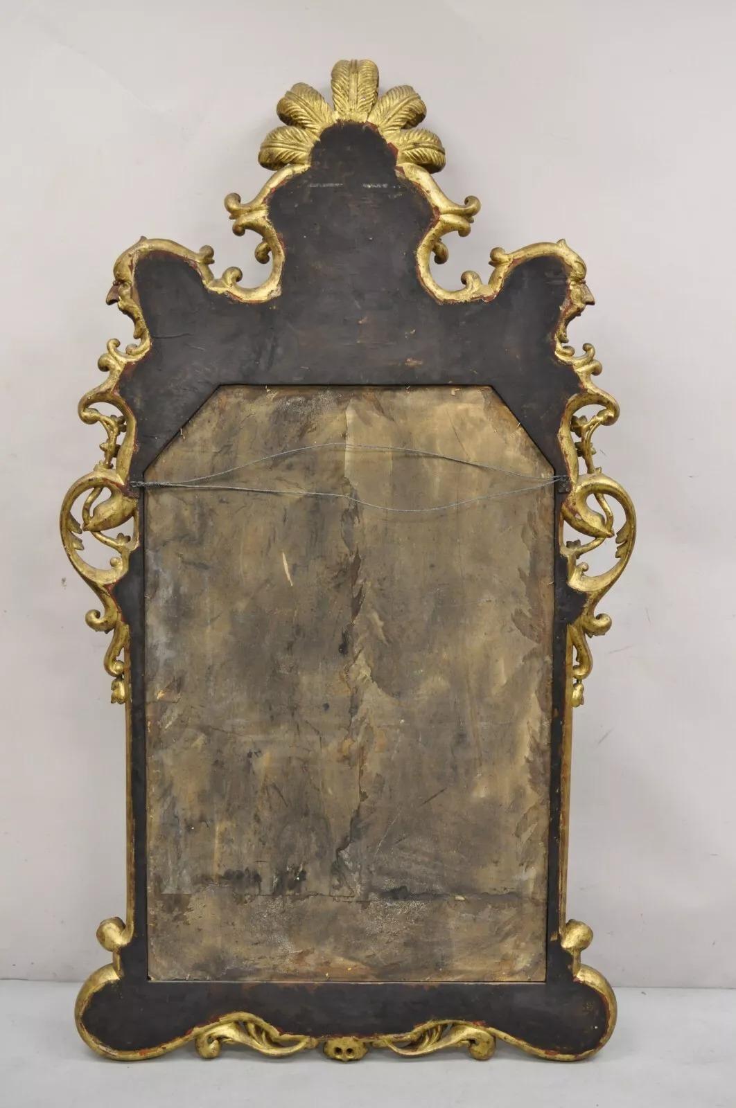 Antique Italian Baroque Figural Mahogany Giltwood Large Wall Mirror w/ Faces For Sale 4