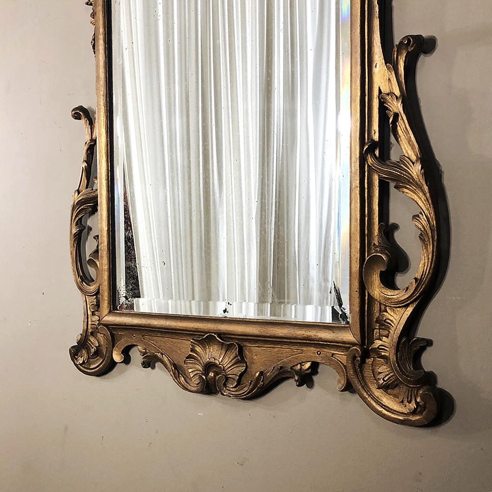 Antique Italian Baroque Gilded Hand Carved Wood Mirror 4