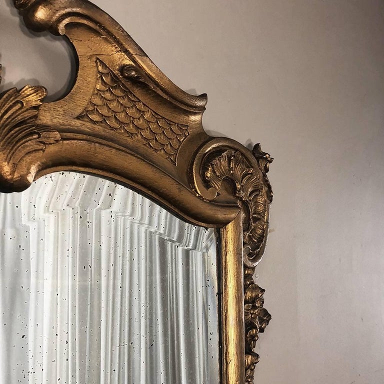 Antique Italian Baroque Gilded Mirror For Sale at 1stdibs
