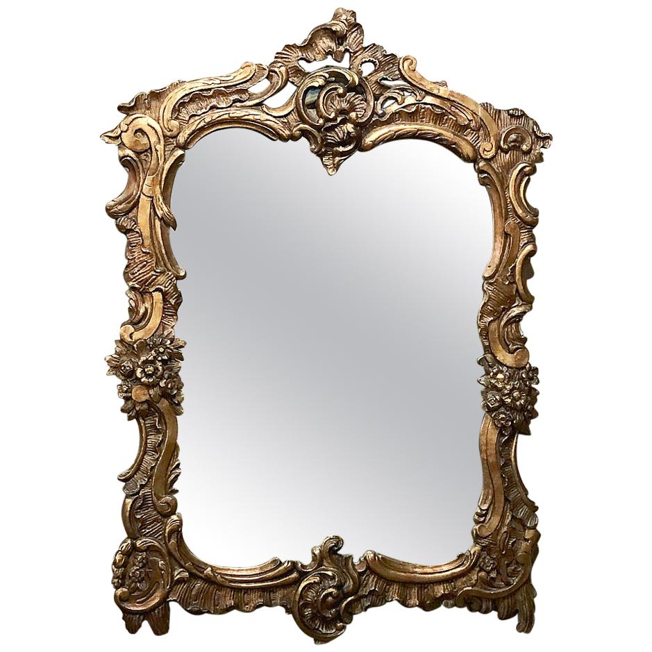 Italian Scroll Carved and Gilded Baroque Style Mirror at 1stdibs