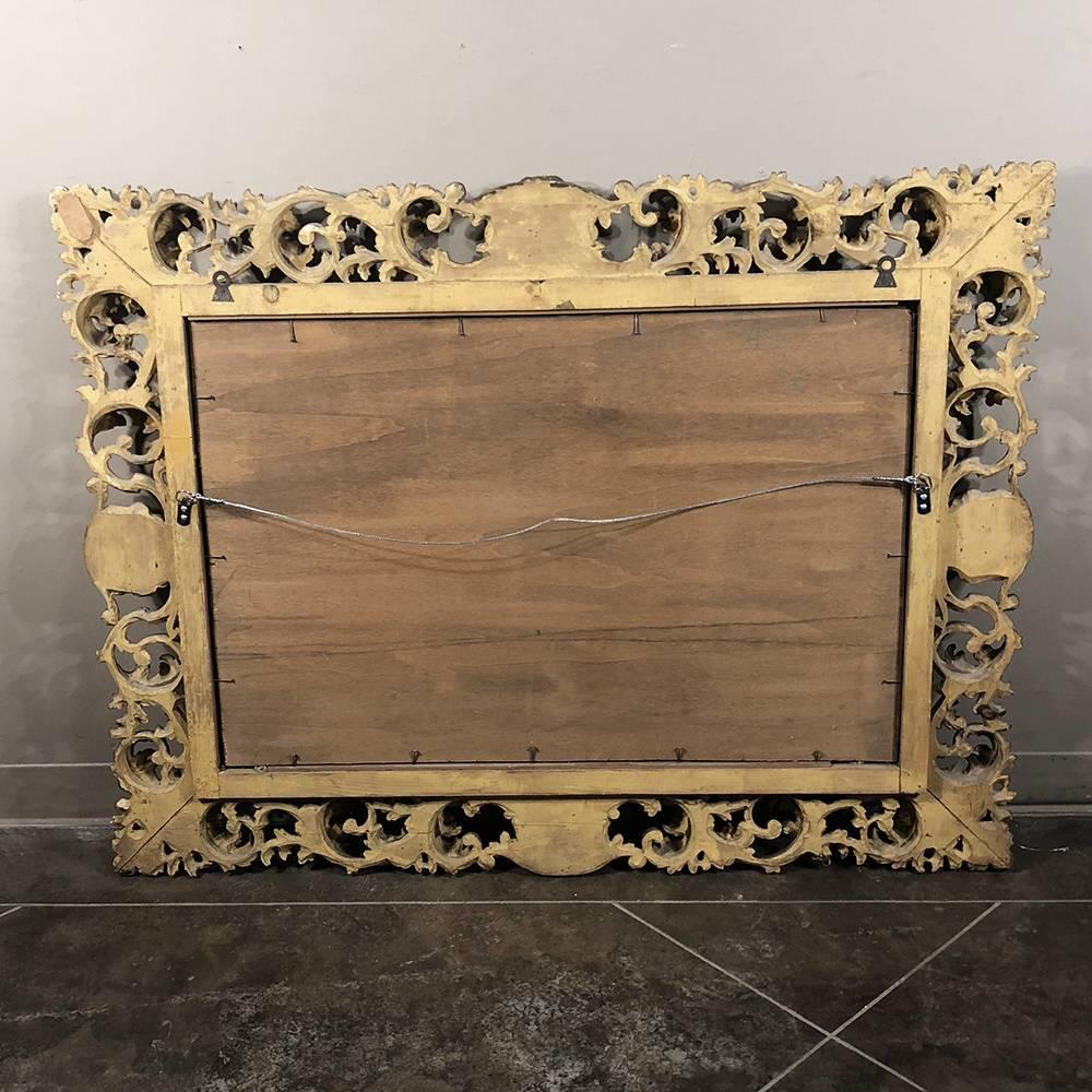 Antique Italian Baroque Giltwood Hand-Carved Mirror 7