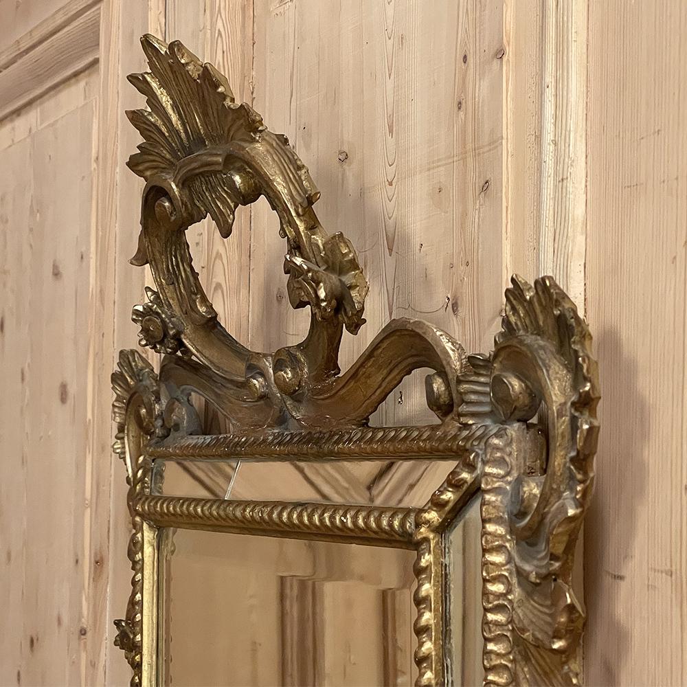 Antique Italian Baroque Giltwood Mirror For Sale 8
