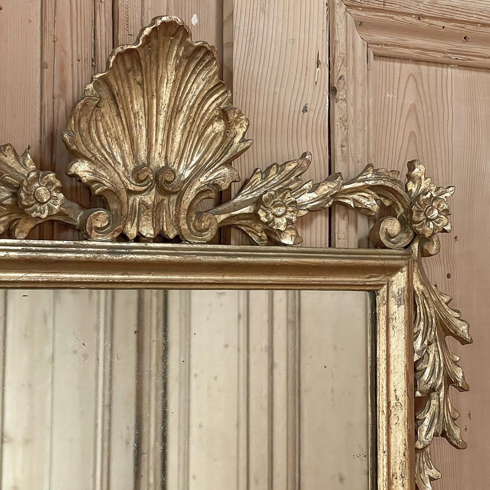 20th Century Antique Italian Baroque Giltwood Mirror For Sale