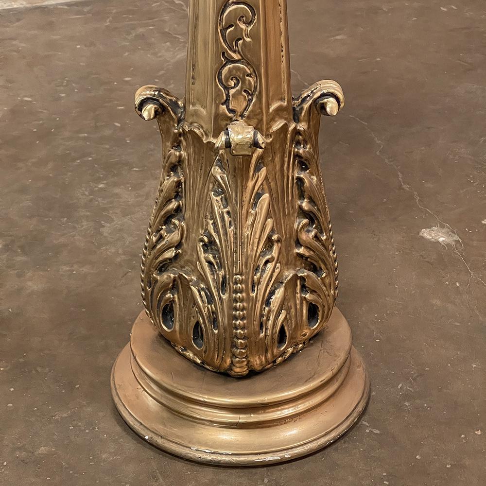Antique Italian Baroque Giltwood Pedestal For Sale 4