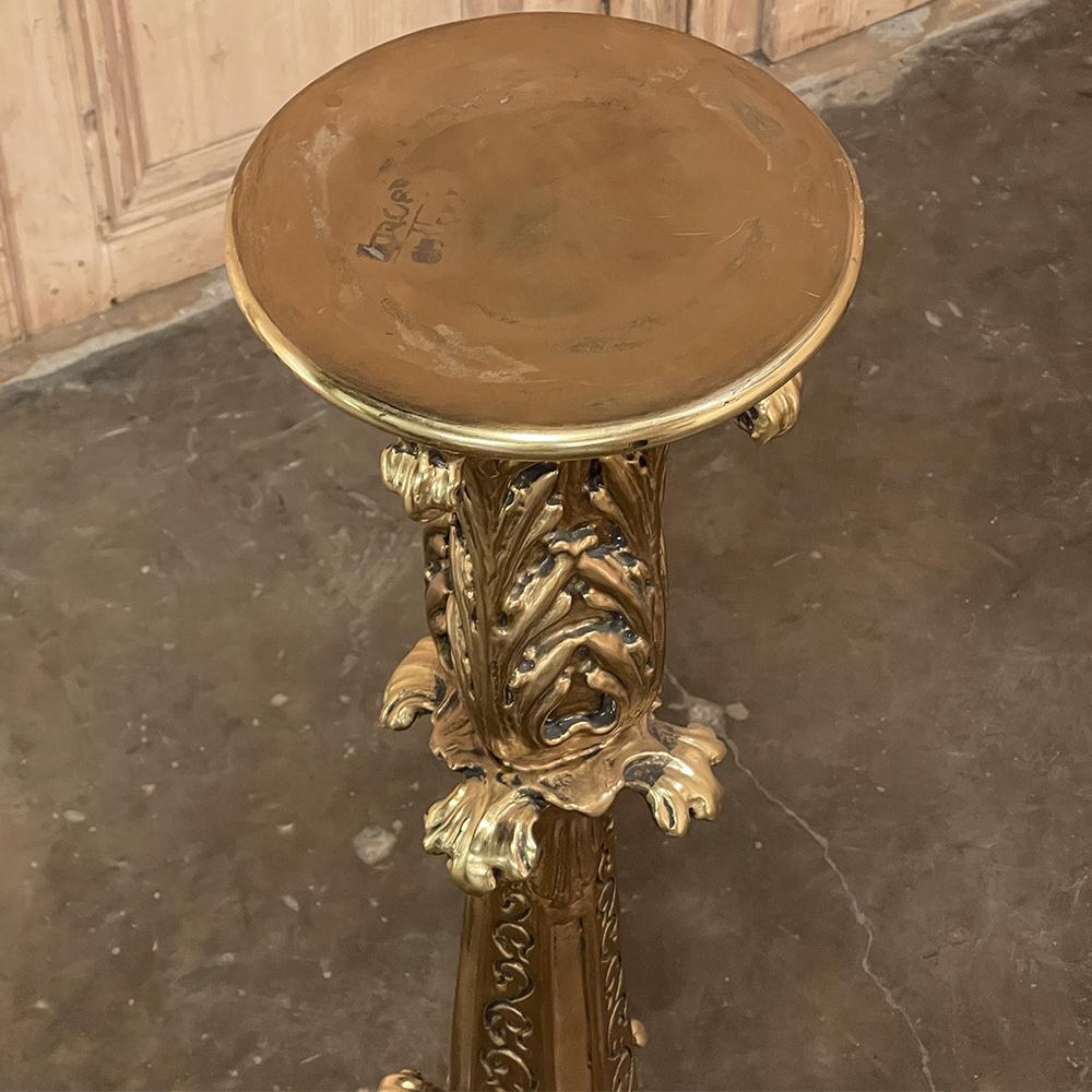 Antique Italian Baroque Giltwood Pedestal For Sale 5