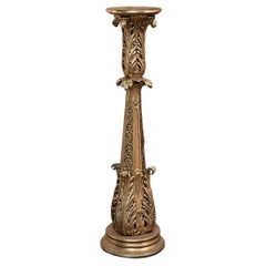 Antique Italian Baroque Giltwood Pedestal