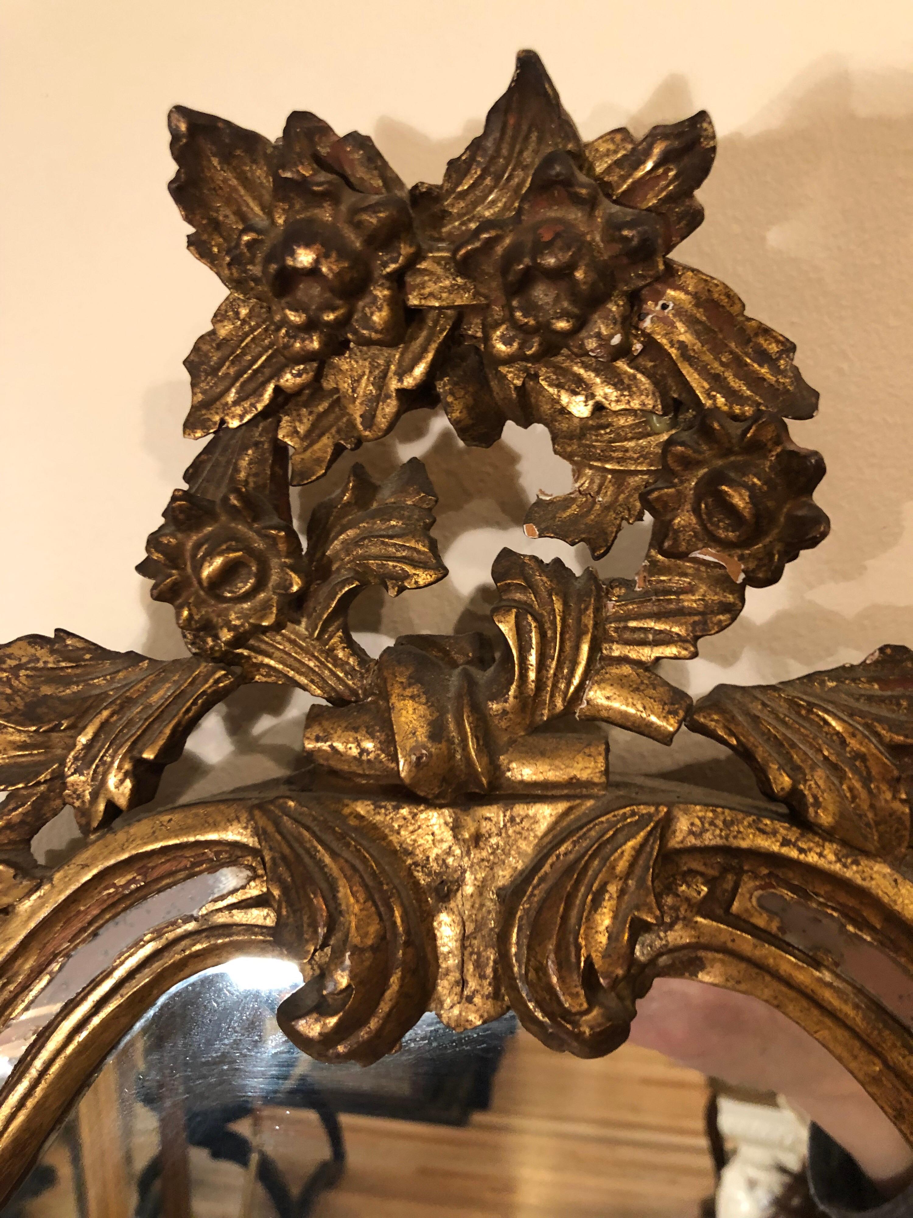 Antique Italian Baroque Mirror Attributed to Labarge 7