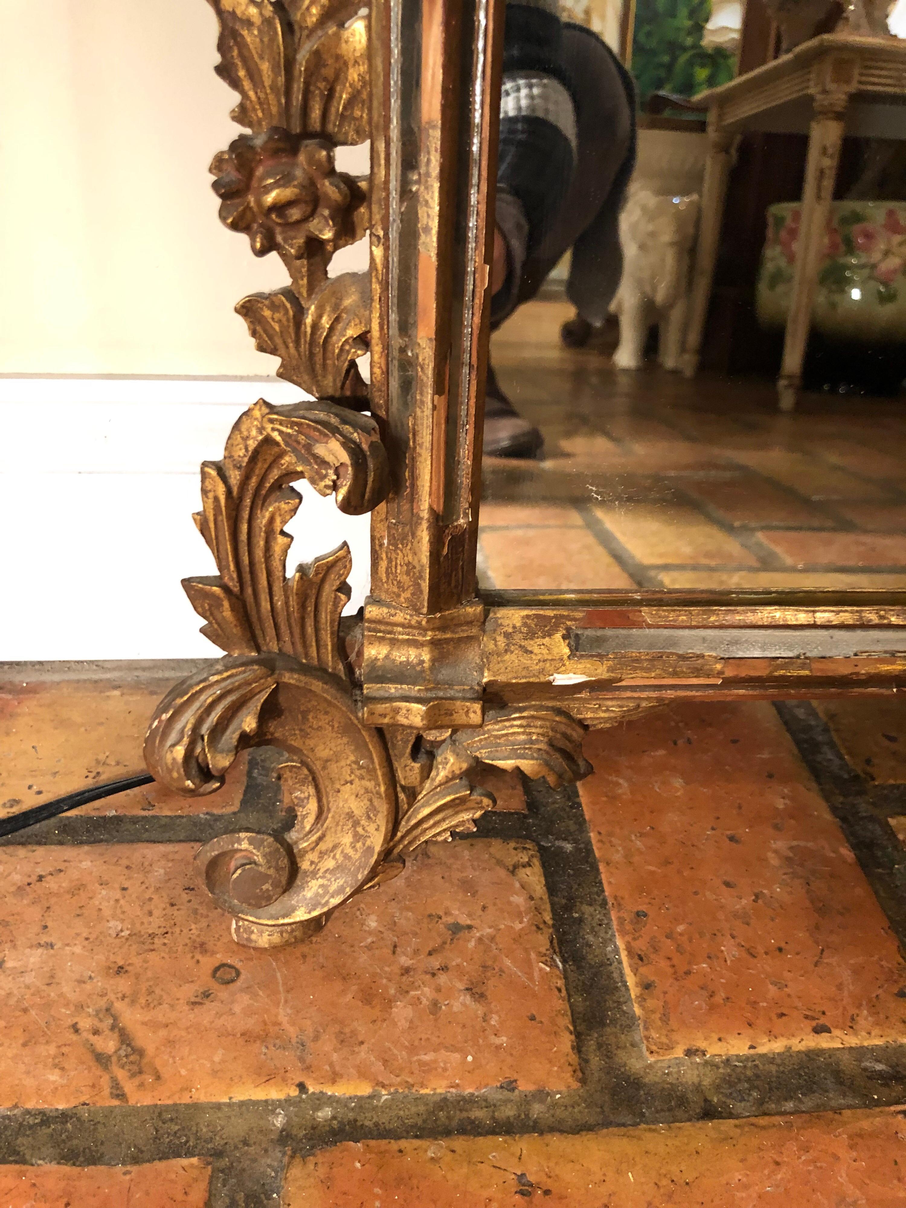 Antique Italian Baroque Mirror Attributed to Labarge 8