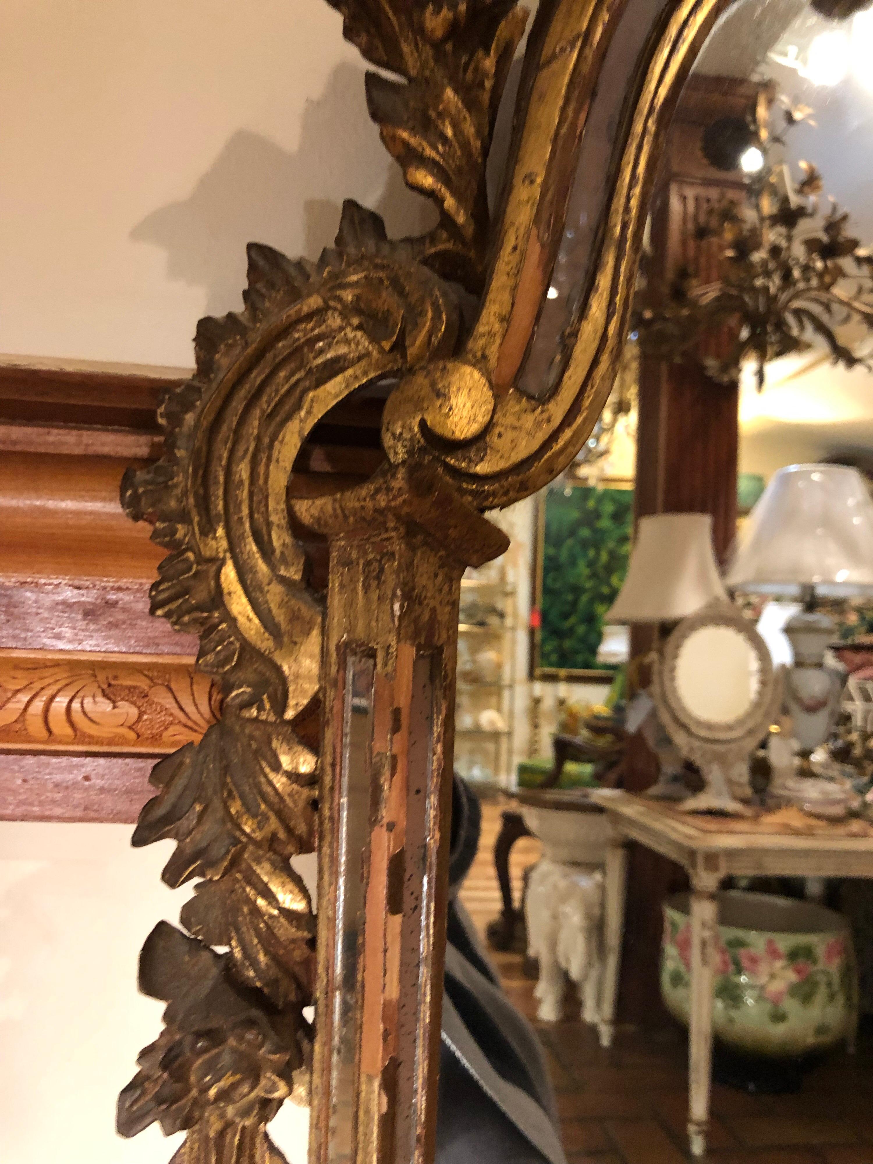 Antique Italian Baroque Mirror Attributed to Labarge 12