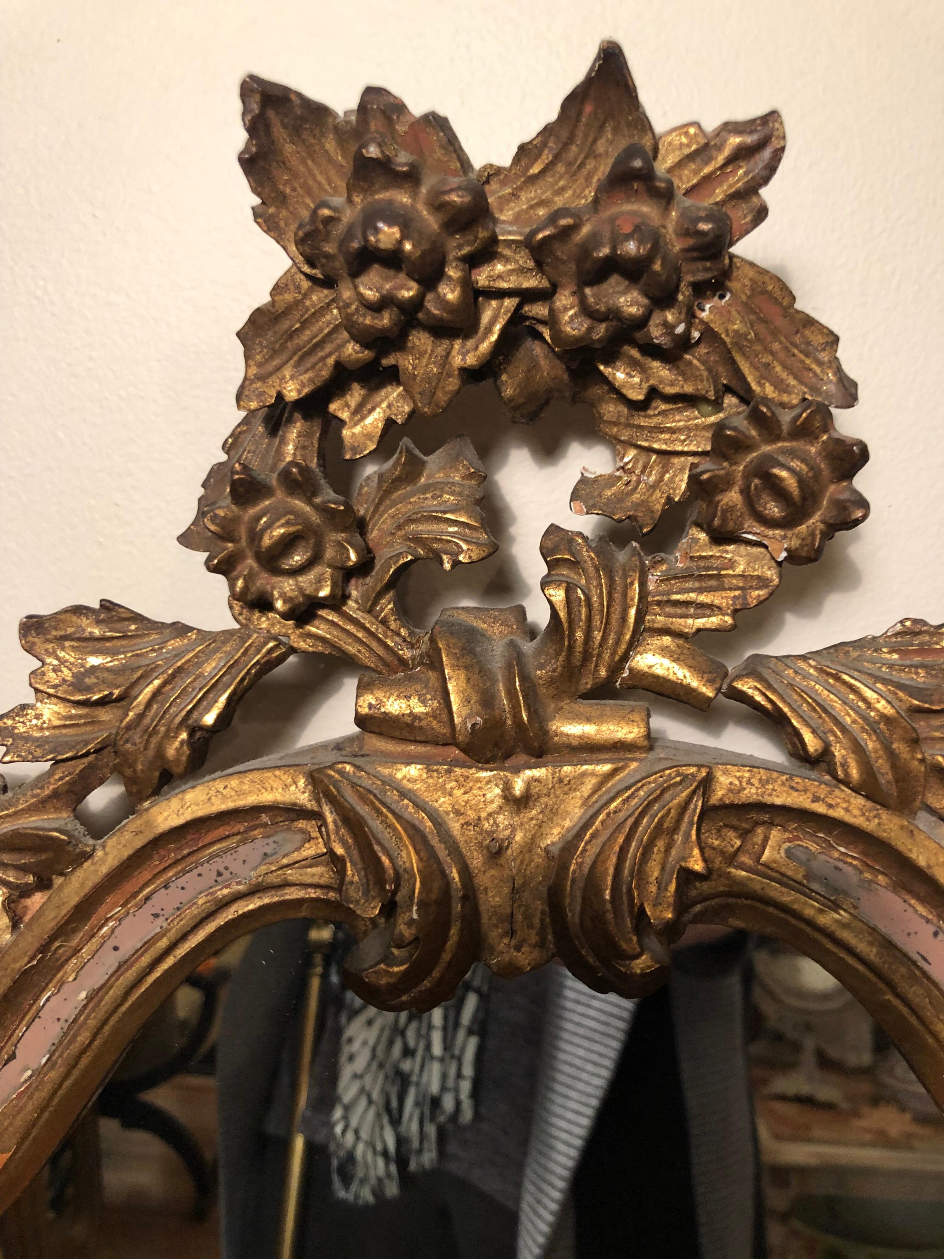 Antique Italian Baroque Mirror Attributed to Labarge 12