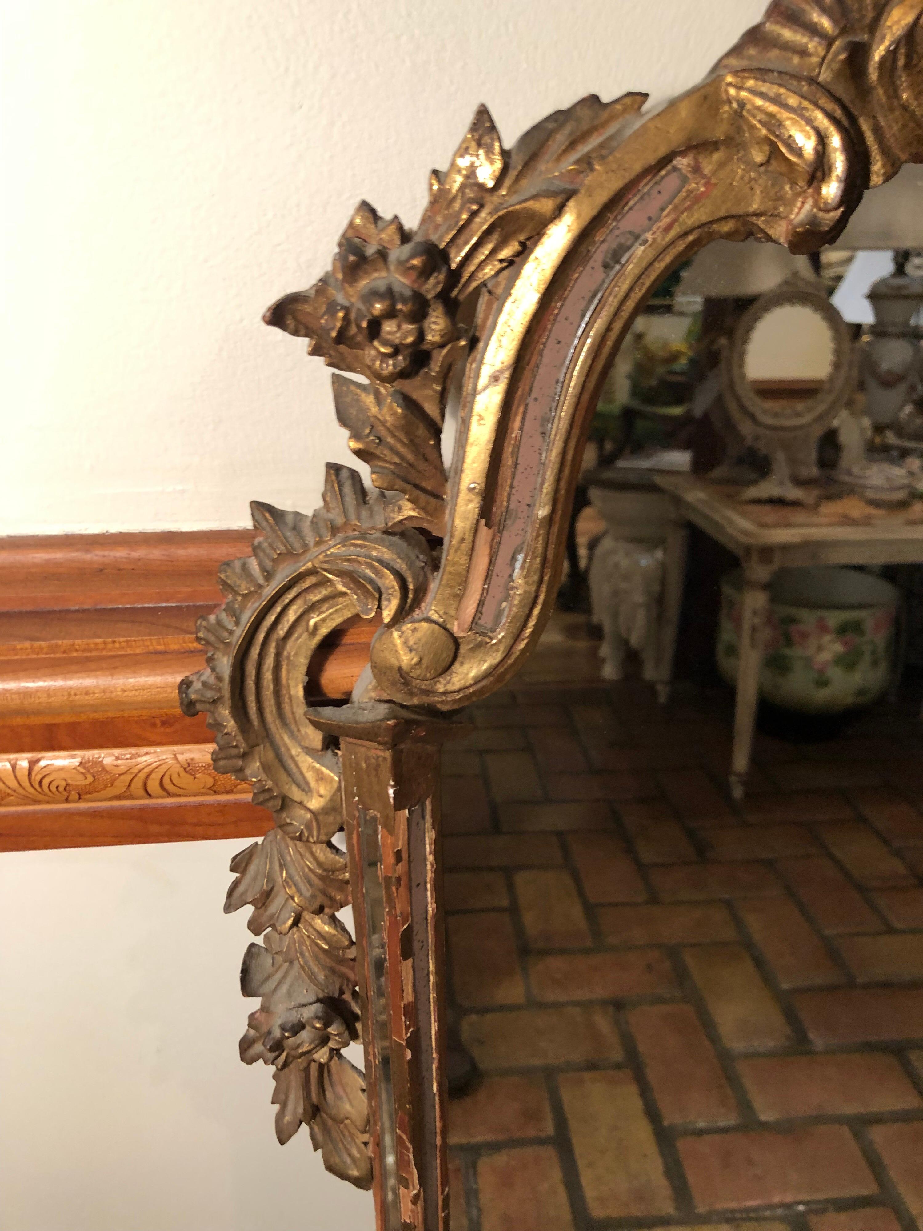 Antique Italian Baroque Mirror Attributed to Labarge 13