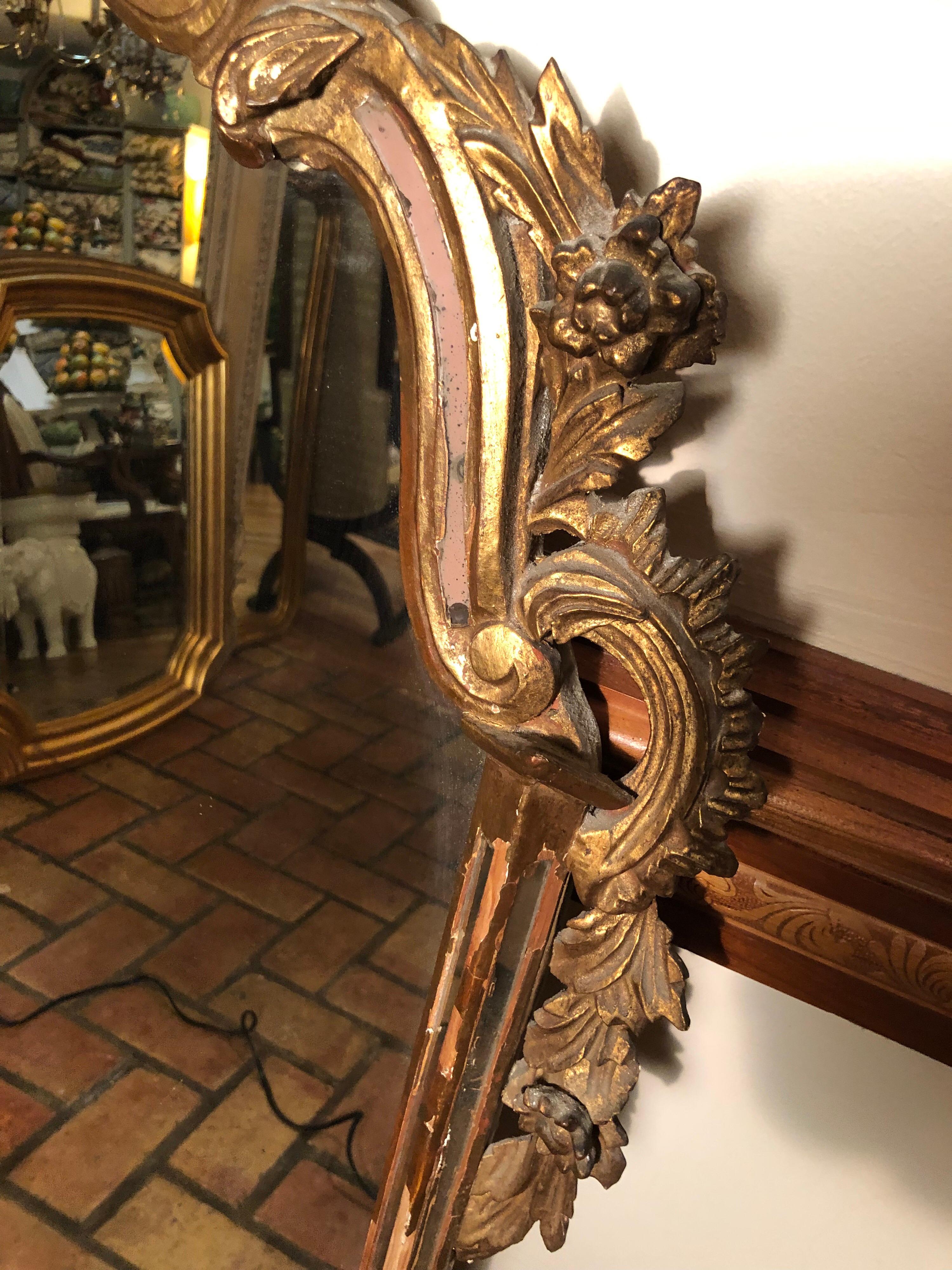 Antique Italian Baroque Mirror Attributed to Labarge 14