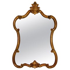 Antique Italian Baroque Rococo Gilt Wood Wall Mirror