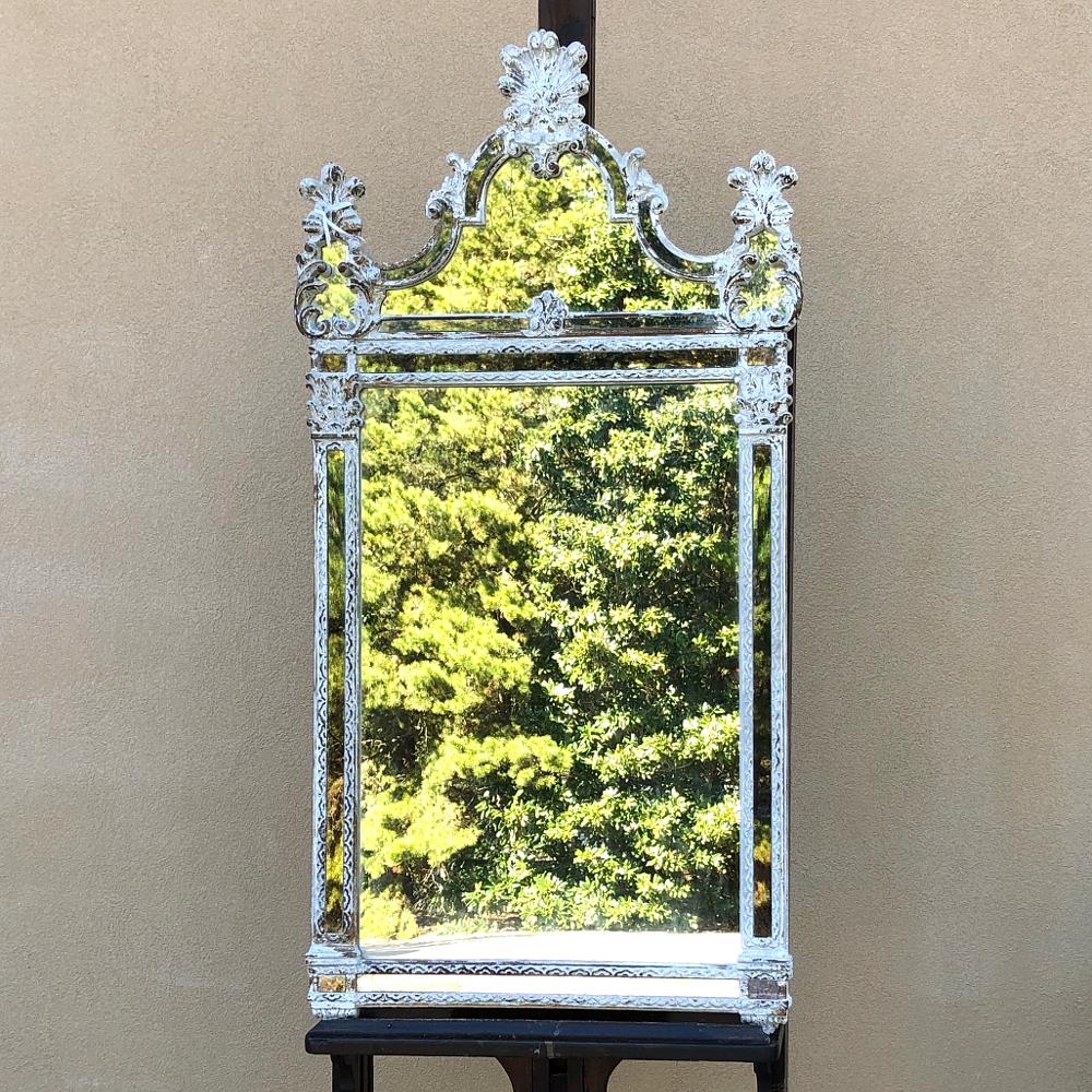 Baroque Revival Antique Italian Baroque Silvered Mirror