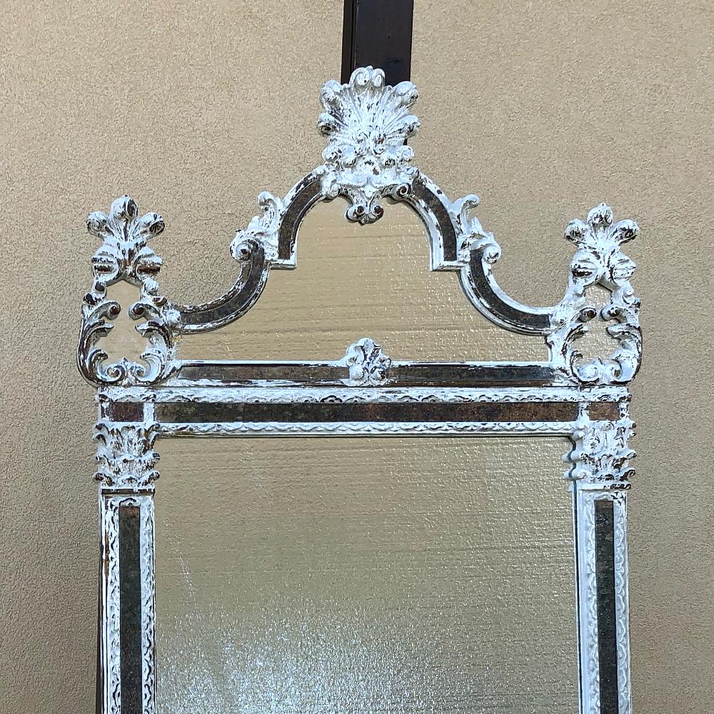 Antique Italian Baroque Silvered Mirror In Good Condition In Dallas, TX