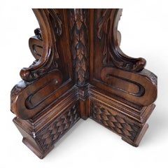 Antique Italian Baroque Style Carved  Mahogany Octagonal Center/Library Table