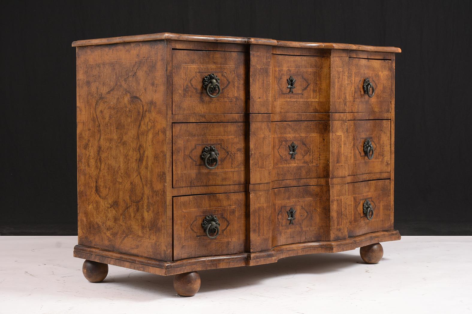 Early 20th Century Antique Baroque Walnut Commode