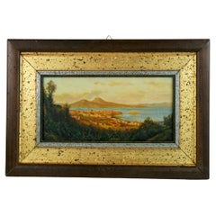 Antique Italian Bay of Naples Seascape Oil Painting by C.Sarni1940
s