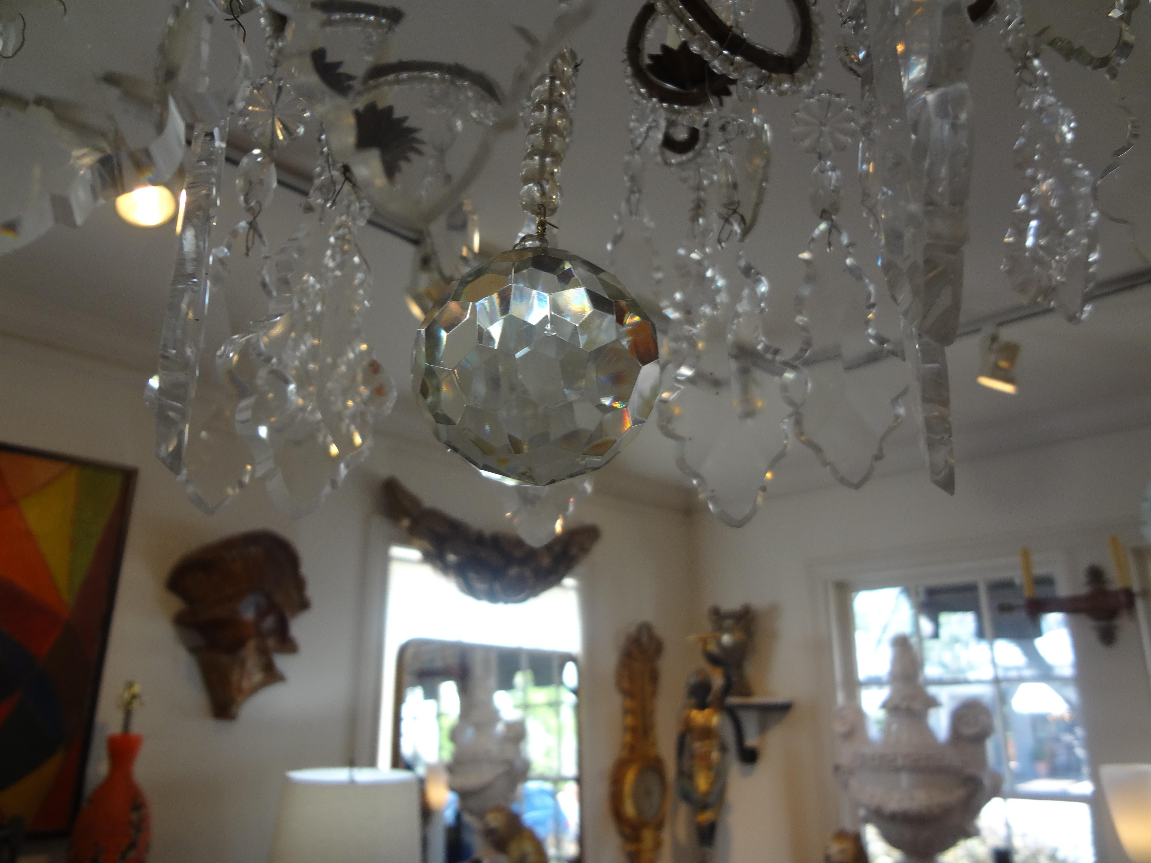 Antique Italian Beaded and Crystal Chandelier For Sale 6