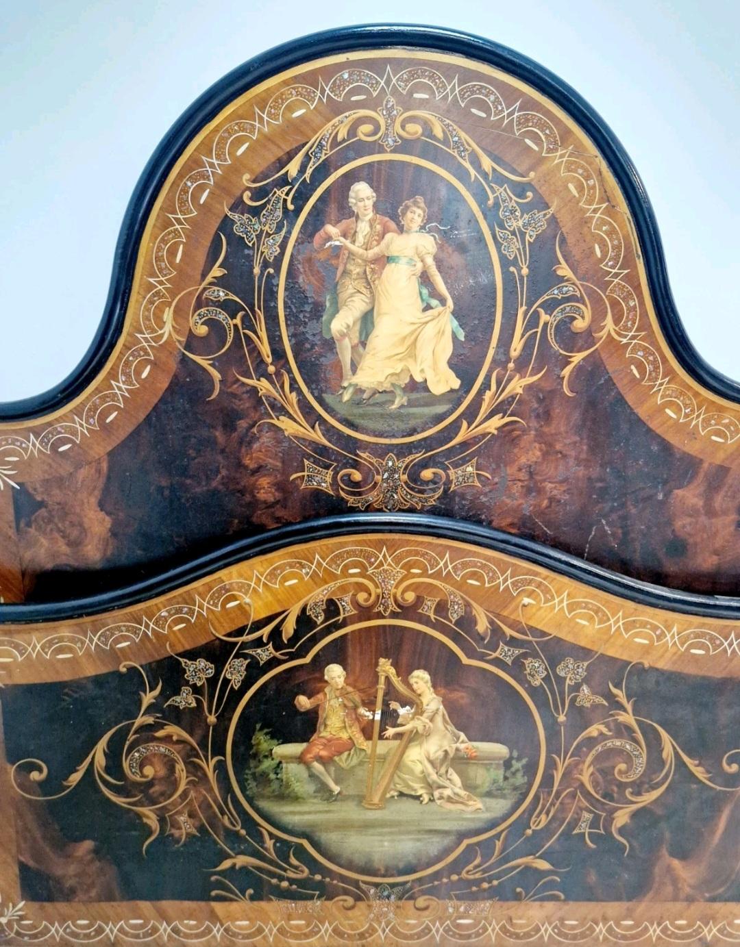 Ancien Lit Italien Napoléon III Période Fer Double Taille en vente 5