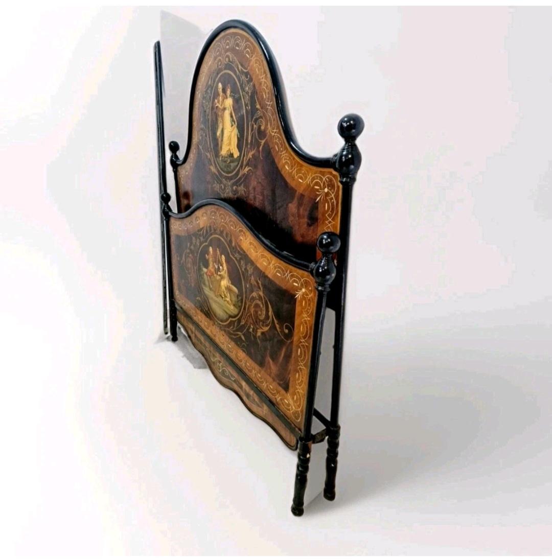 XIXe siècle Ancien Lit Italien Napoléon III Période Fer Double Taille en vente