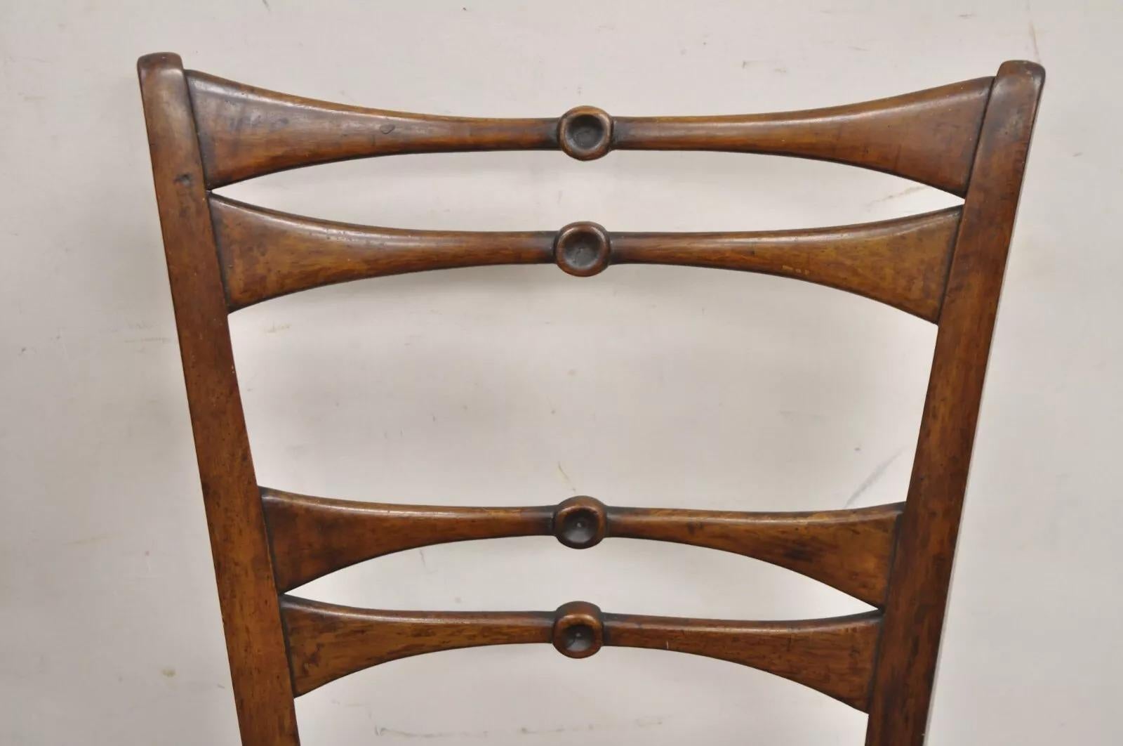 Arts and Crafts Antique Italian Biedermeier Arts & Crafts Walnut Bowtie Chiavari Side Chair Pair For Sale