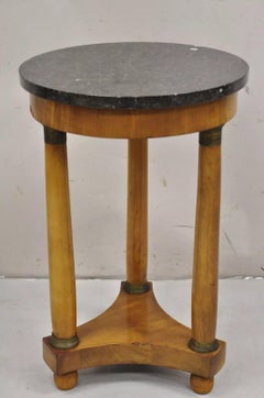Antique Italian Biedermeier French Empire Small Marble Top Drinks Side Table