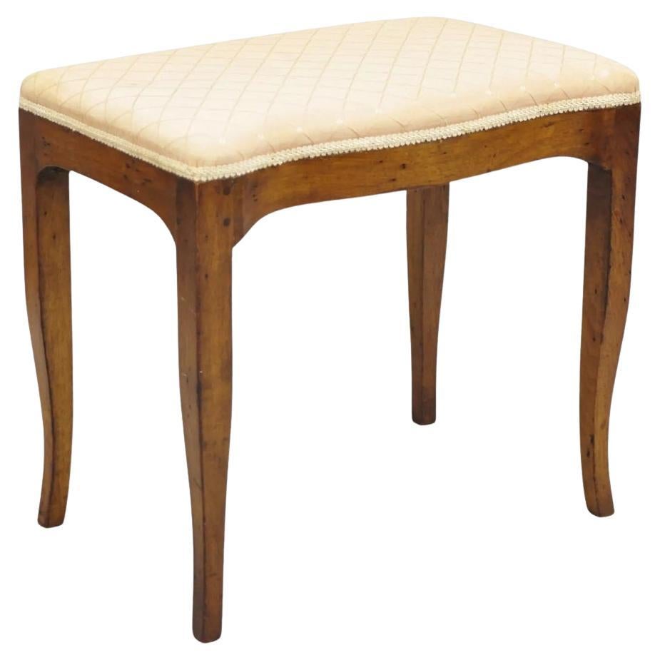 Antique Italian Biedermeier Mahogany Saber Leg Vanity Bench