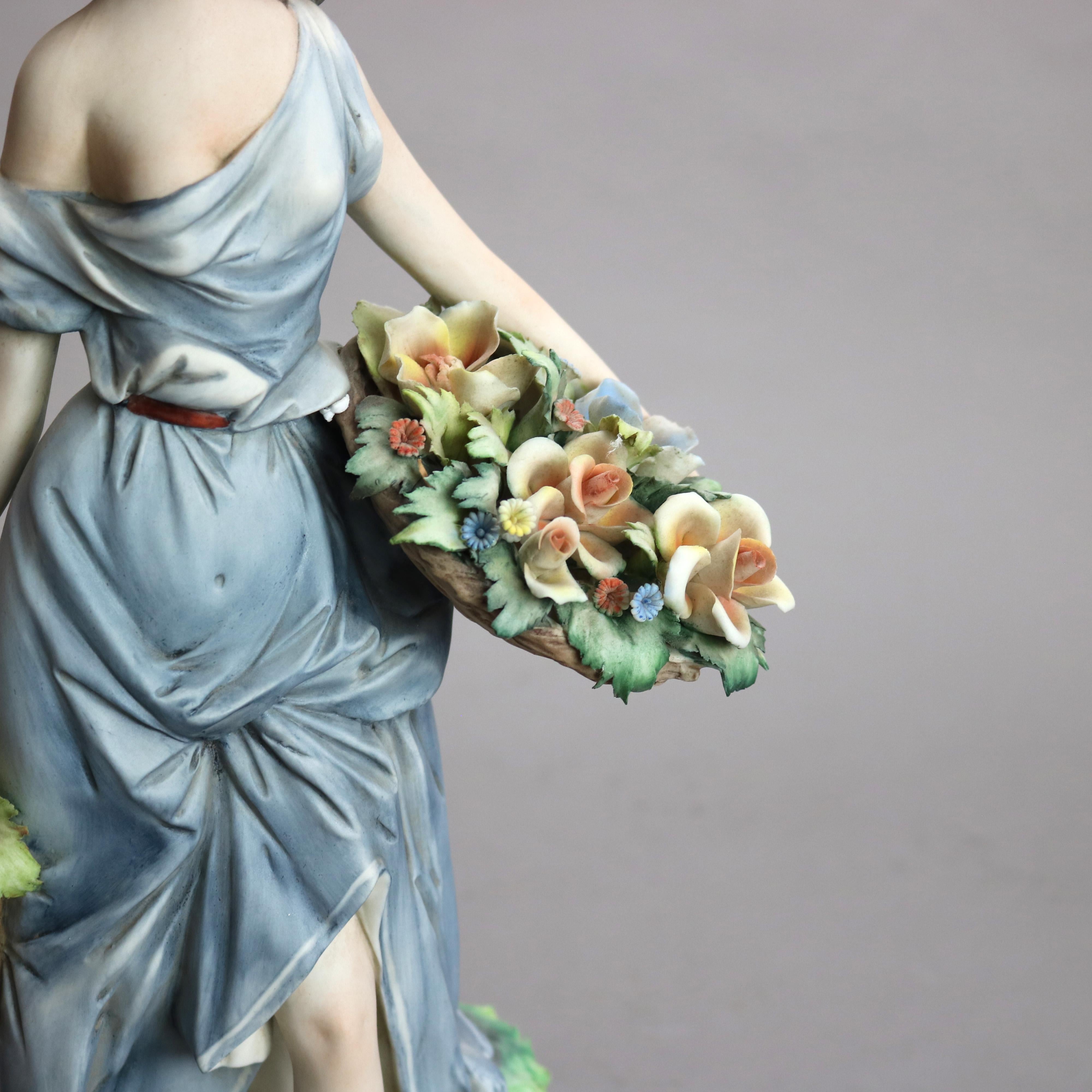 Dipinto a mano Antica porcellana italiana di bisquit dipinta a mano di Capodimonte 