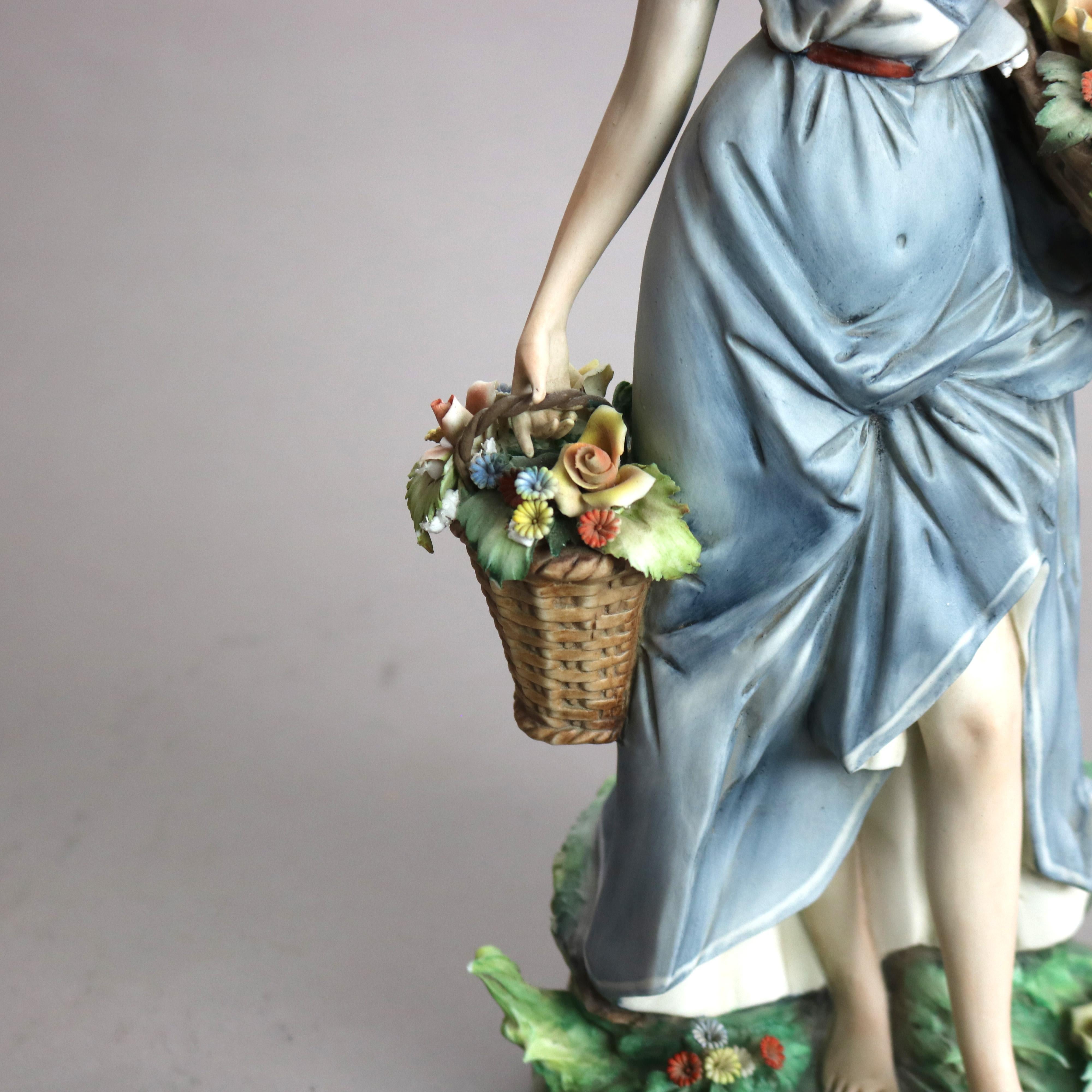 XX secolo Antica porcellana italiana di bisquit dipinta a mano di Capodimonte 