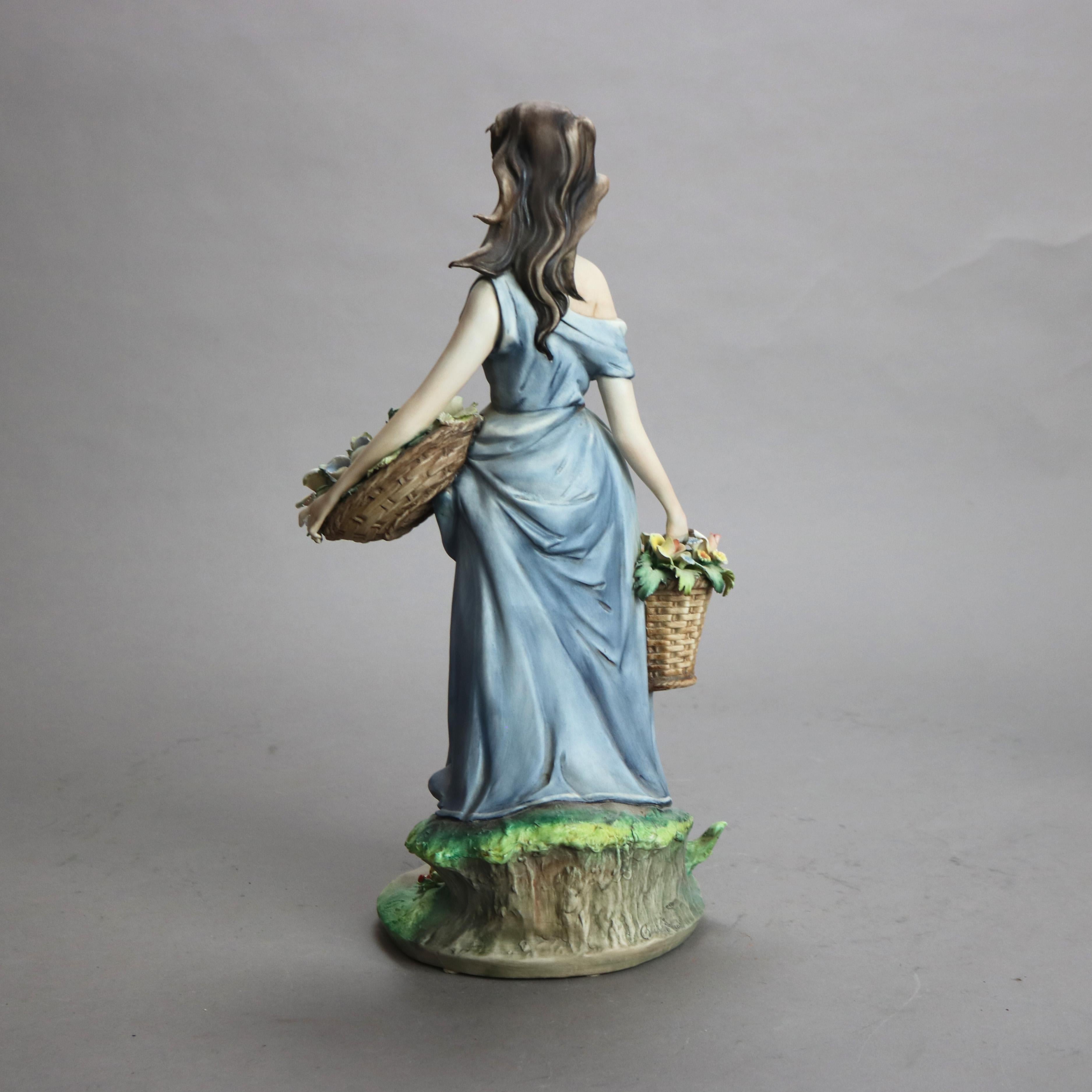 Antica porcellana italiana di bisquit dipinta a mano di Capodimonte 