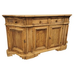 Ancienne crédence italienne en noyer blanchi, 19e siècle