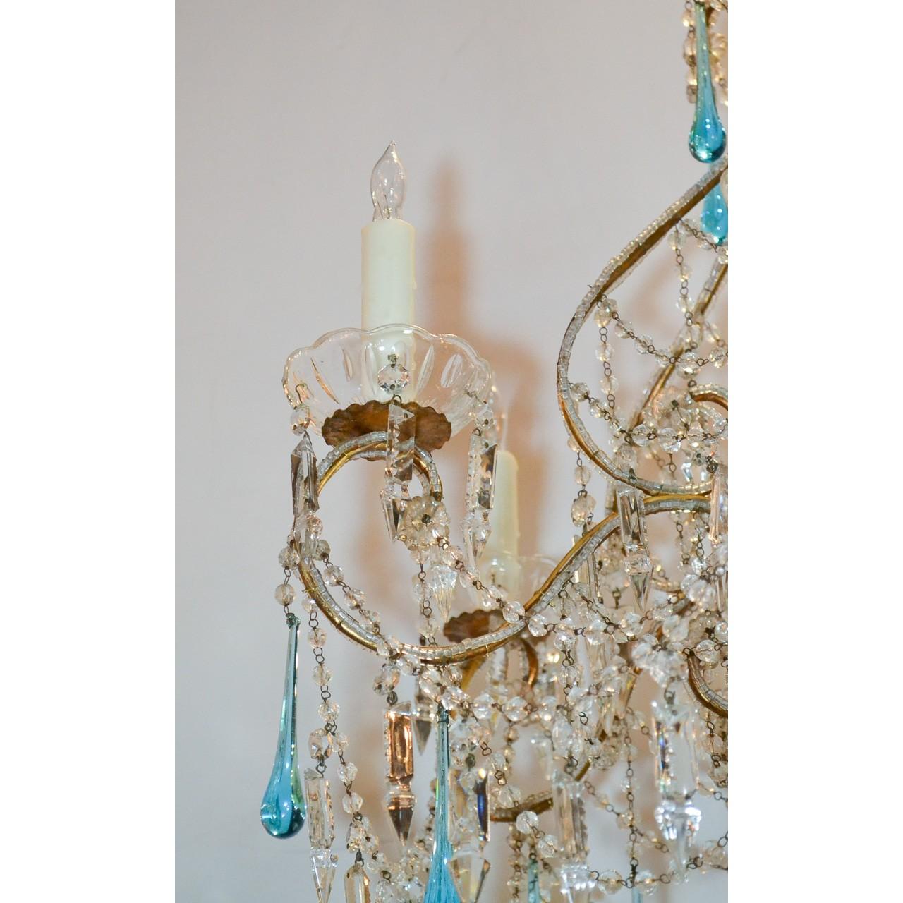 blue crystal chandeliers