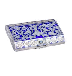 Antique Italian Blue Enamel & Silver Gilt Case