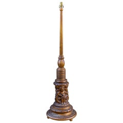 Antique, Italian Bois Dore, Heavily Carved Giltwood Floor Lamp, circa 1900