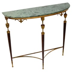 Antique Italian Brass and Marble Console Table