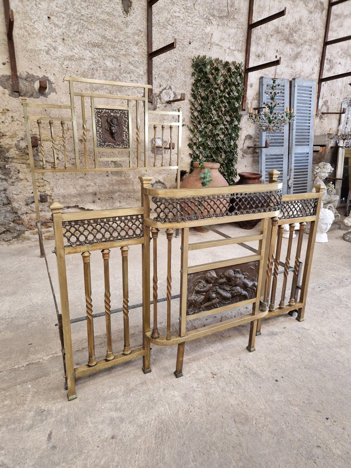 Antique Italian Brass Bed Art Nouveau Period  For Sale 10