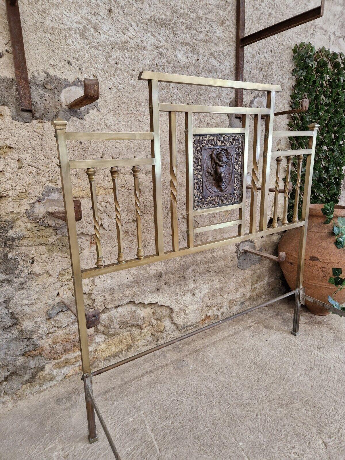 Antique Italian Brass Bed Art Nouveau Period  In Good Condition For Sale In Buxton, GB
