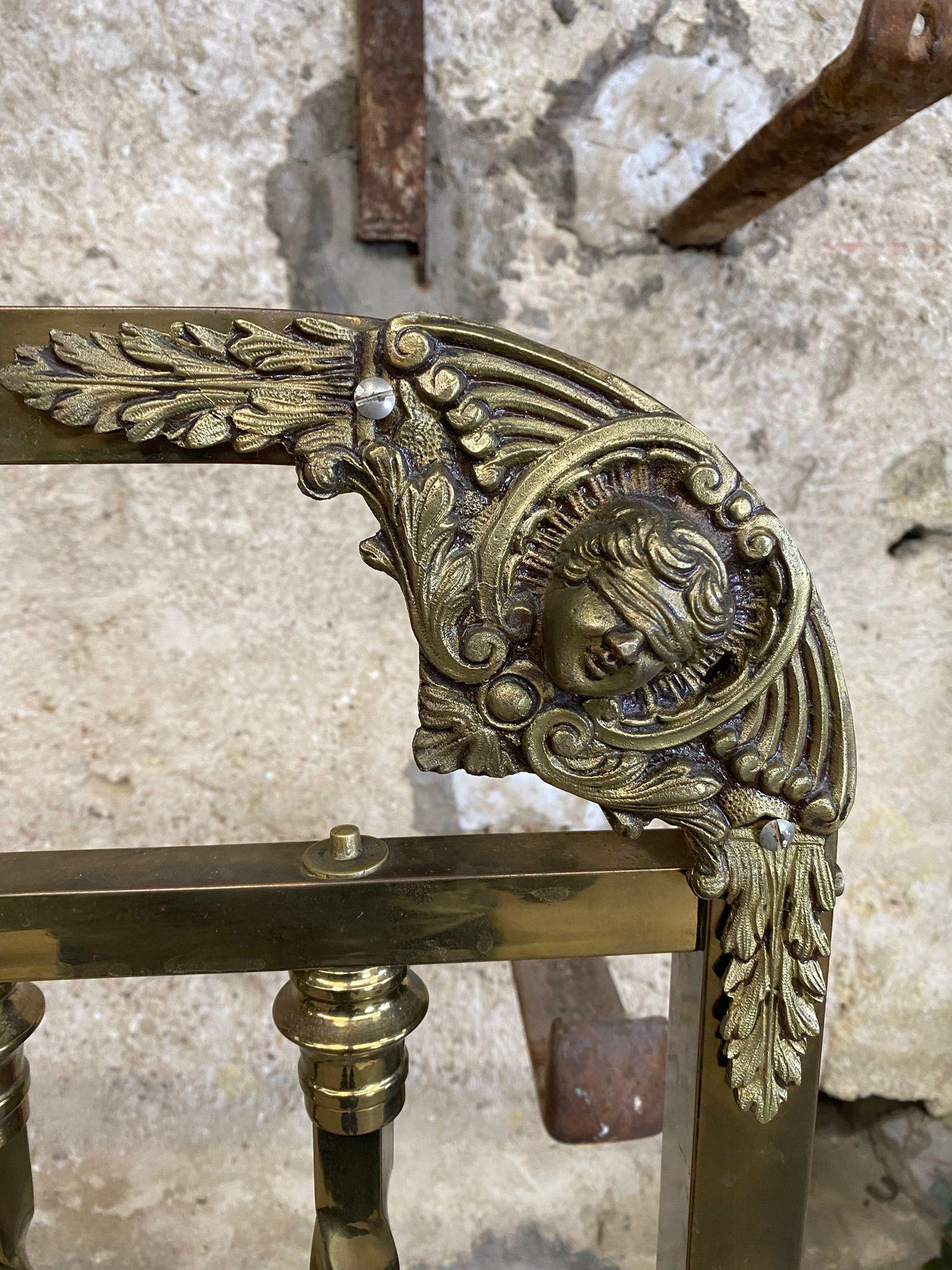 Antique Brass Bed Italian Art Nouveau Period Bronze Eros 3