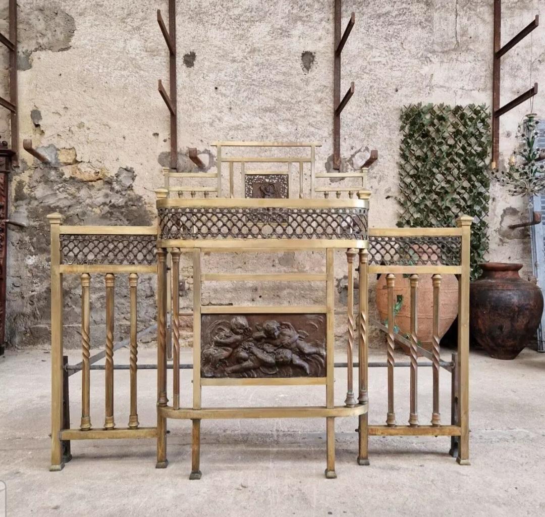 Lit italien ancien en laiton de la période Art nouveau en vente 8