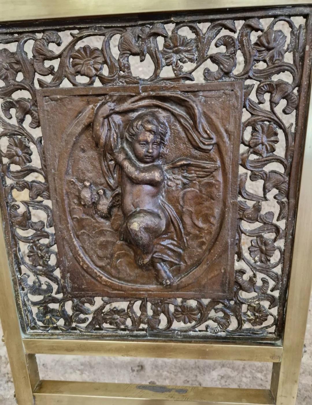 French Antique Italian Brass Bed Art Nouveau Period For Sale